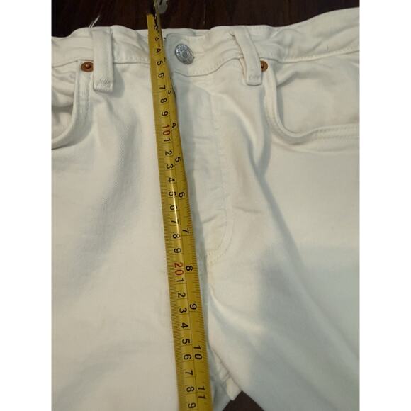 ZARA Women’s White Straight Leg Jeans – Size 8 (EUR 40) – Raw Hem Cropped Denim - Picture 8 of 10